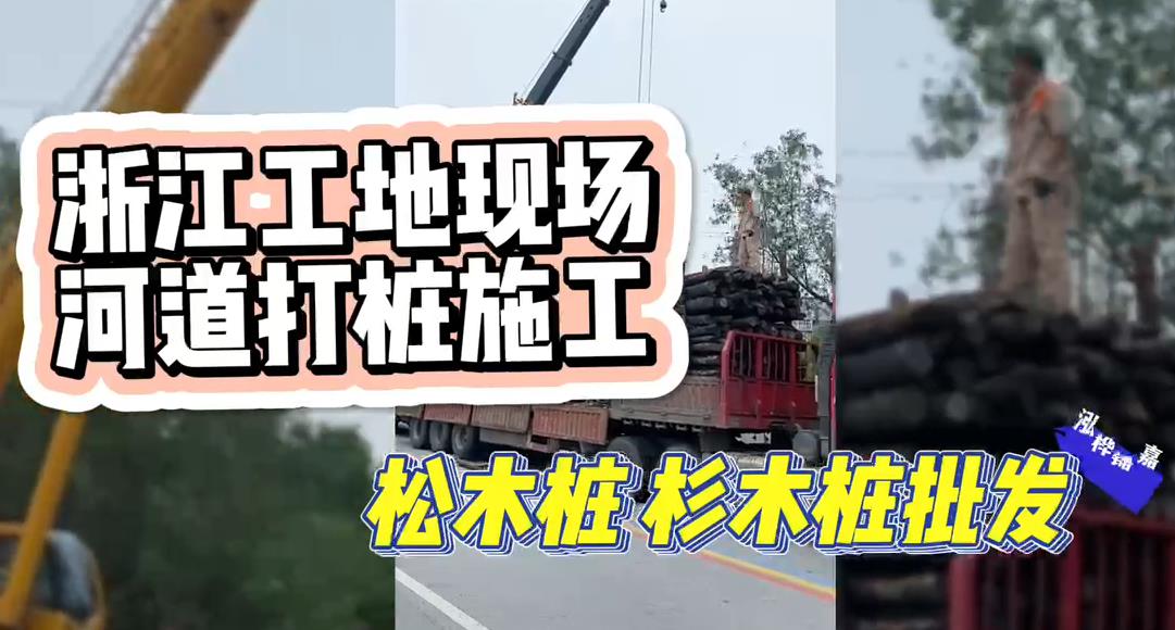 木樁廠家承接松木樁、杉木樁工地施工與批發(fā)視頻